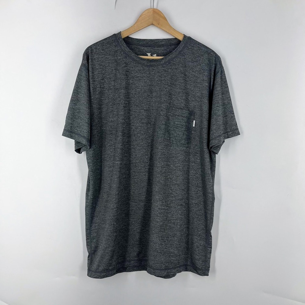 Vuori Tradewind Performance Tee Mens XL Charcoal Heather Pocket T-Shirt Grey